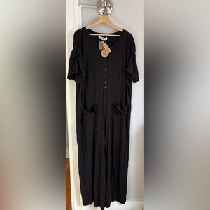 NATURAL LIFE Black Relaxed Jumpsuit